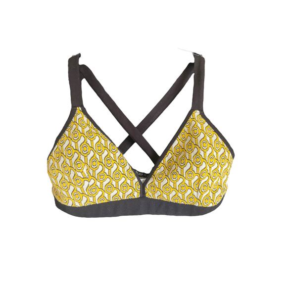 NWT Zara Yellow/Black/White Bralette Size Small - Picture 2 of 6